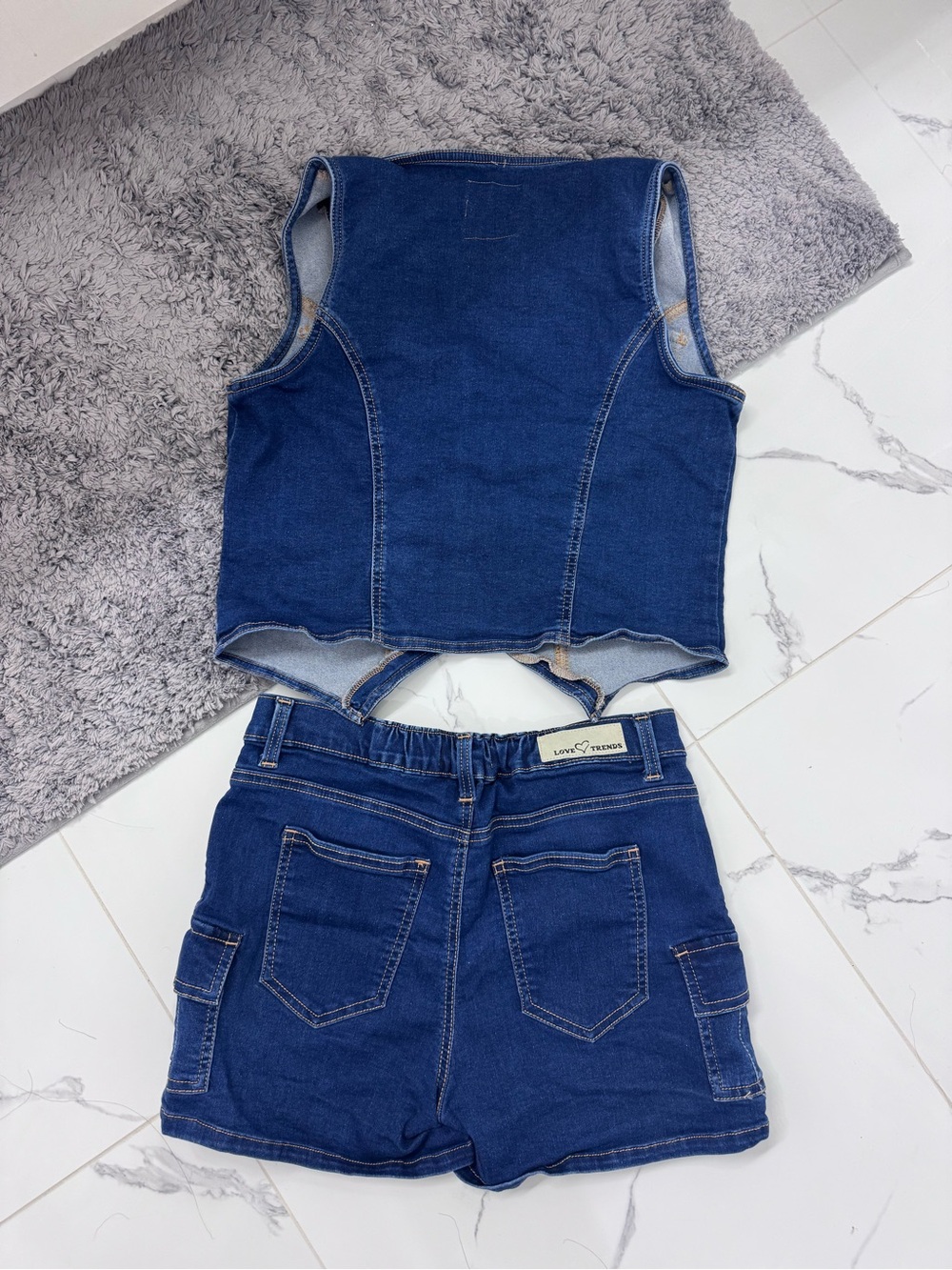 Two Piece Denim Vest Short Set! - Picture 5 of 5